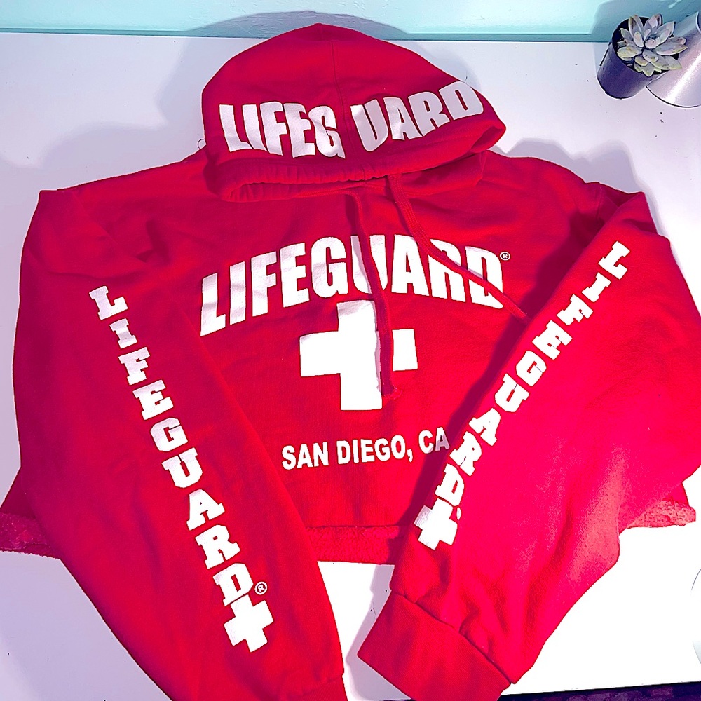 Sweatshirt | Lifeguard Sandiego, Ca | red | size M